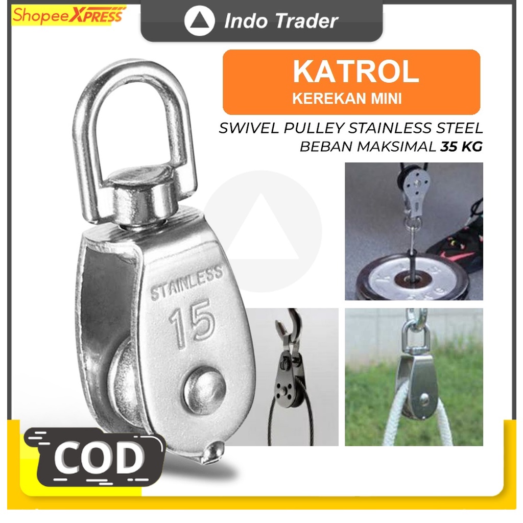 Katrol Kerekan Timba Mini Serbaguna / Swivel Pulley Stainless Steel
