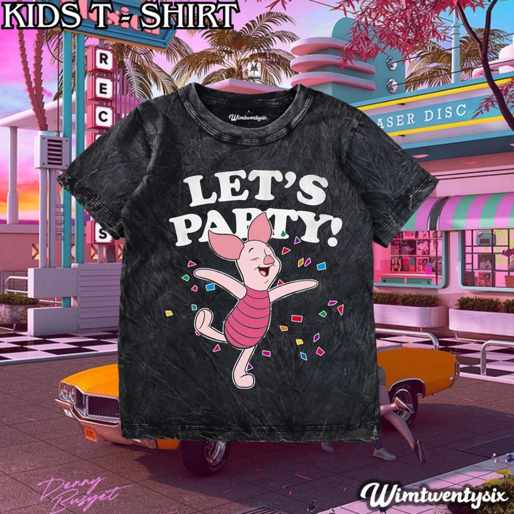 kaos disney piglet lets party washing vintage tee | kaos anak | baju anak