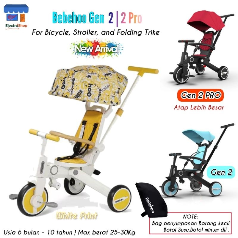 BEBEHOO GEN 2 7IN1 SMART FOLDING TRIKE STROLLER - Sepeda Anak 7 in 1