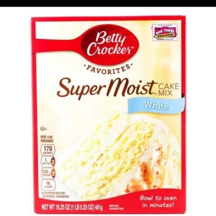 

Betty Crockers super moist cake mix white flour tepung 461gr