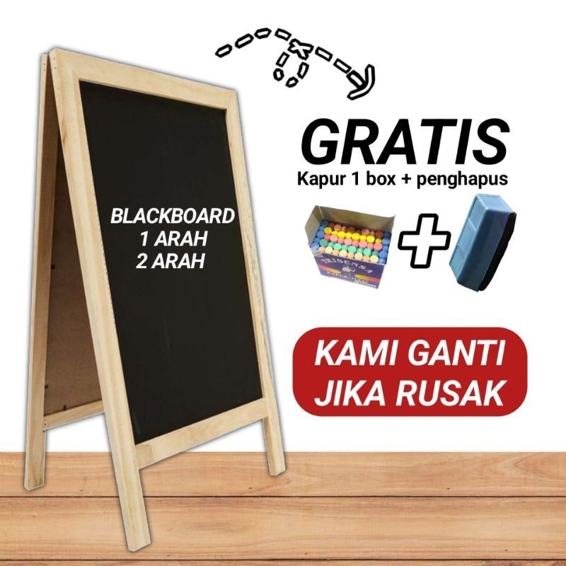 

PAPAN TULIS KAPUR 2 ARAH & 1 ARAH 100X50CM | PAPAN TULIS BLACKBOARD / Jati Belanda / Blackboard