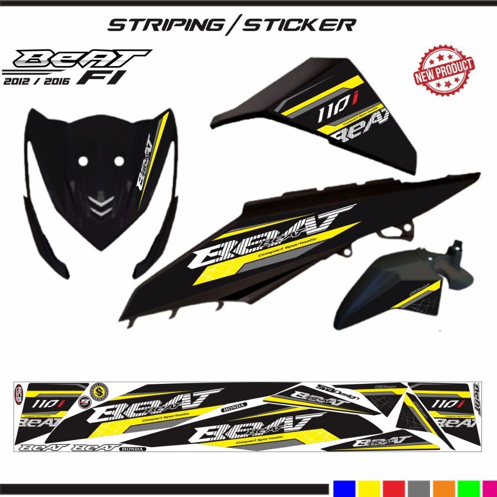 STRIPING STIKER VARIASI HONDA BEAT FI 2013 - 2015/ STIKER BEAT SETIKER KEREN