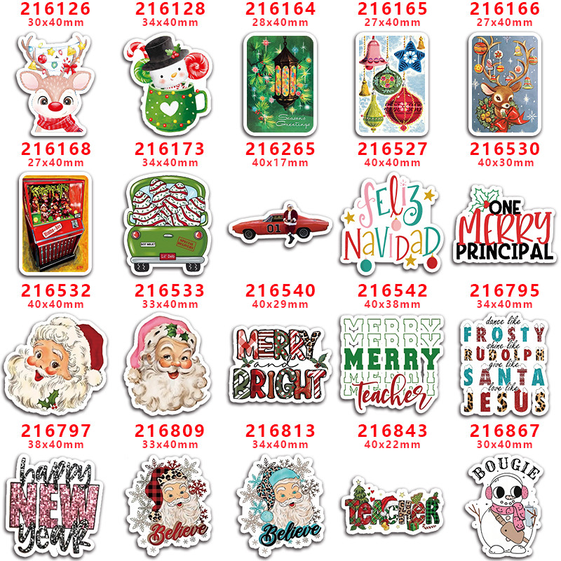

10 Pcs Christmas Theme Planar Resin Flatback For DIY Hairbow Accessory Decoration PR216126