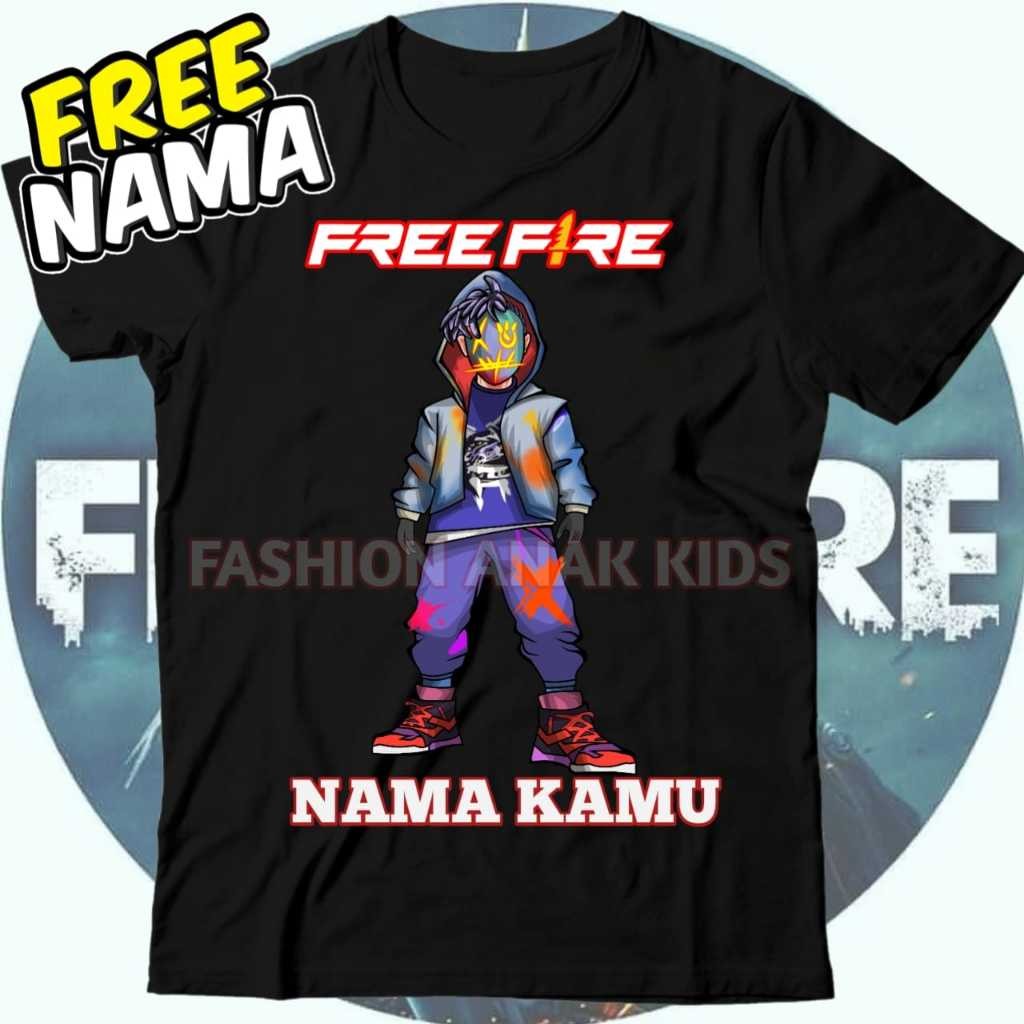 TWISSTER - (BISA COD) KAOS BAJU ANAK FF FREE FIRE VERSI CHAR SET BUNDLE TSHIRT ANAK GAME FREE FIRE F