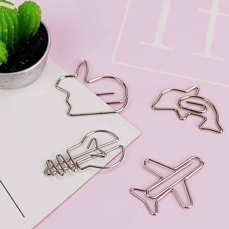 

TUTU 4pcs Metal Material dolphin plain Shape Paper Clips Gold Silver Color Bookmark Office School Stationery Marking Clips H0045