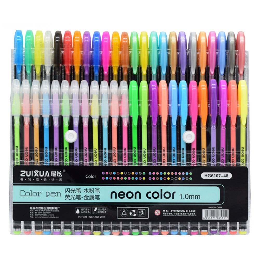 

12 24 36 48Colors Gel Pens Set Glitter Gel Pen For Adult Coloring Book Journals Drawing Doodling Kids Sketching Painting Drawing