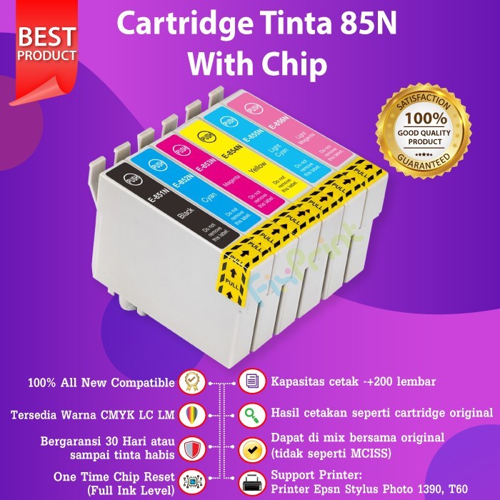 Compatible Tinta 1390 R1390 T60 Cartridge 85N 1390 T60 Cyan