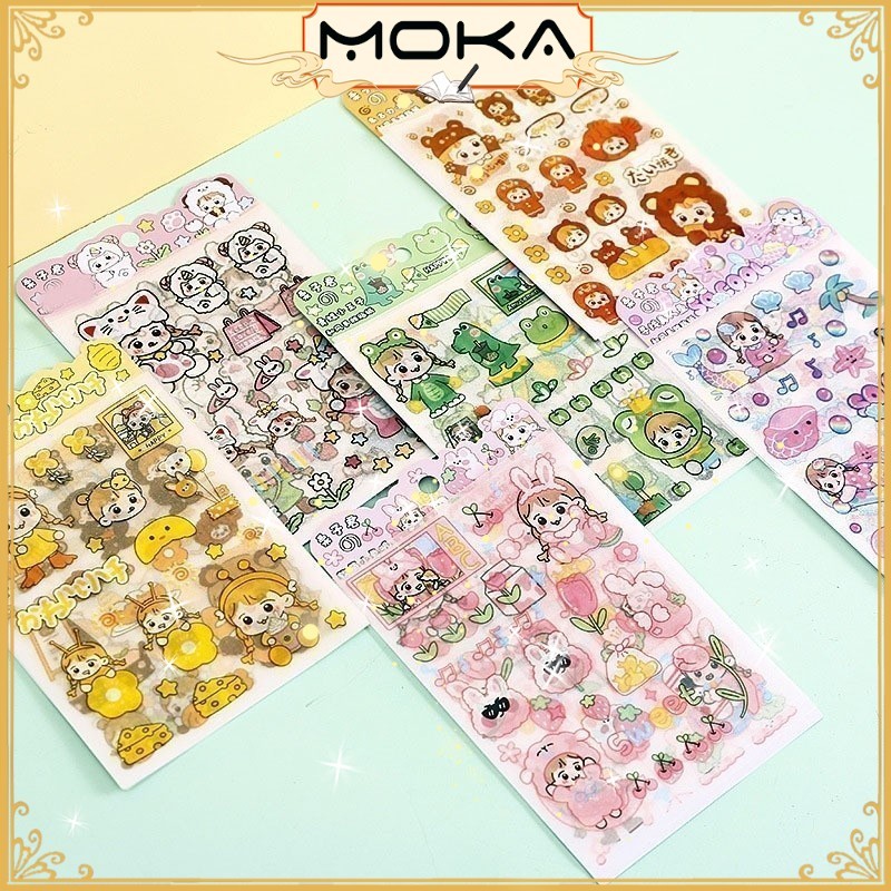 

STICKER DIY 1 SET 4 LEMBAR CARTOON GIRL AND FOODIES AESTHETIC / STICKER DIY JURNAL BUKU DIARY MK69