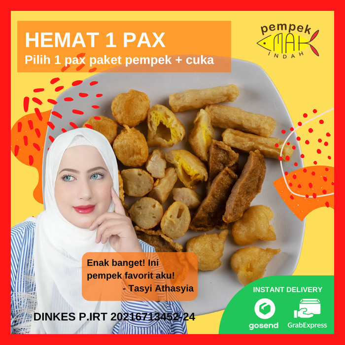 

READY STOCK!!! PEMPEK EMAK INDAH - PEMPEK MPENAK PALEMBANG ASLI - Paket Pempek 1 Pax - C-Kulit