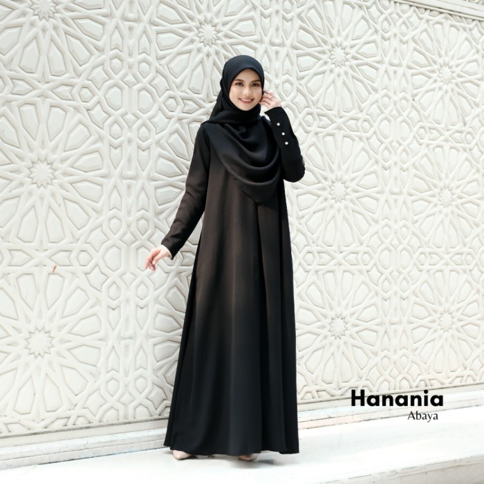"SKY.LD" -  TERBARU KUPNAD Abaya Polos Premium - Hanania Abaya Black - Black, L