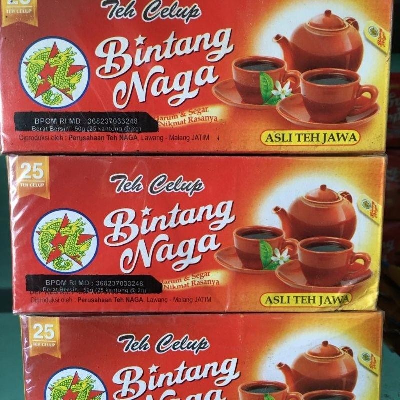 

TEH CELUP BINTANG NAGA 1 KOTAK ISI 25 KANTONG-TEH HITAM WANGI