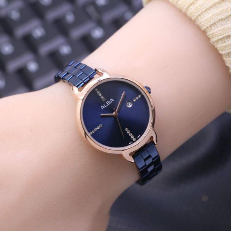 Jam Tangan Wanita Alba Mini Tanggal Aktif Best Seller Tali Rantai