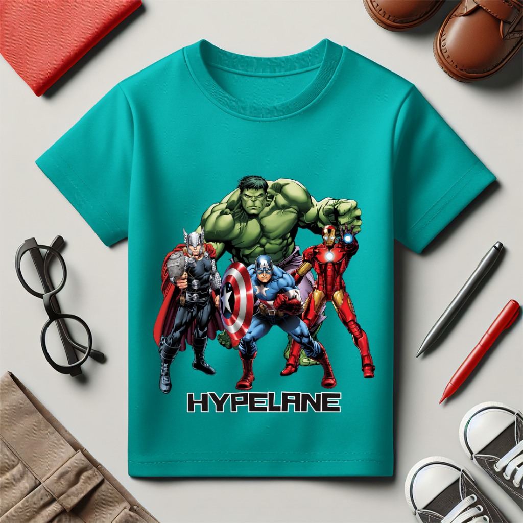Baju Kaos Anak Laki Laki Karakter Superhero Hulk Kartun Cowok Distro Keren Import Usia 1 - 10 Tahun