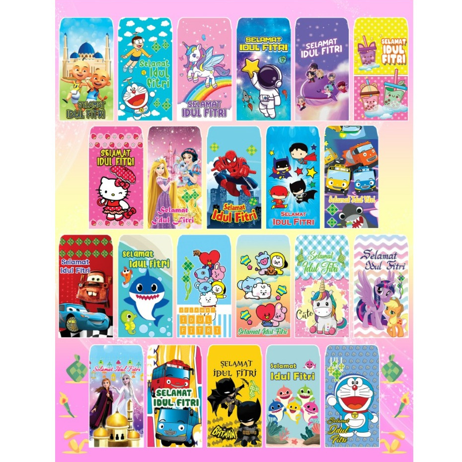 

Amplop lebaran 50pc / Angpao idul fitri karakter anak spiderman frozen doraemon