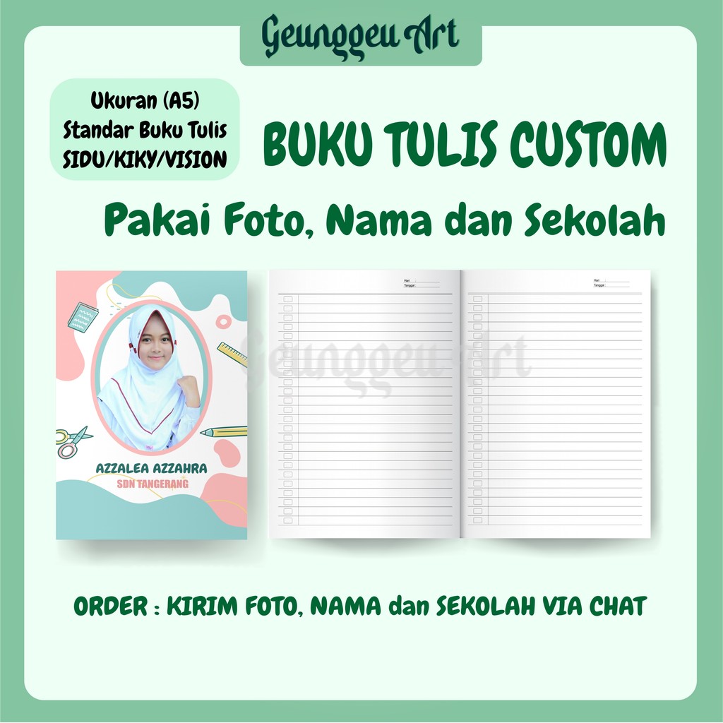 

BUKU TULIS CUSTOM FOTO MURID SD SMP SMA - BUKU TULIS COVER AESTETIC FOTO DAN NAMA SENDIRI