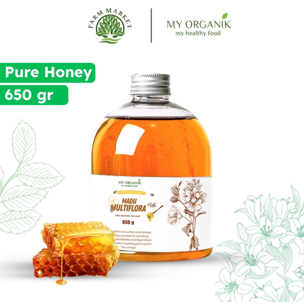 

My Organik Madu Multiflora 650gr Pure Raw Honey Madu Murni Asli Premium Pure Original