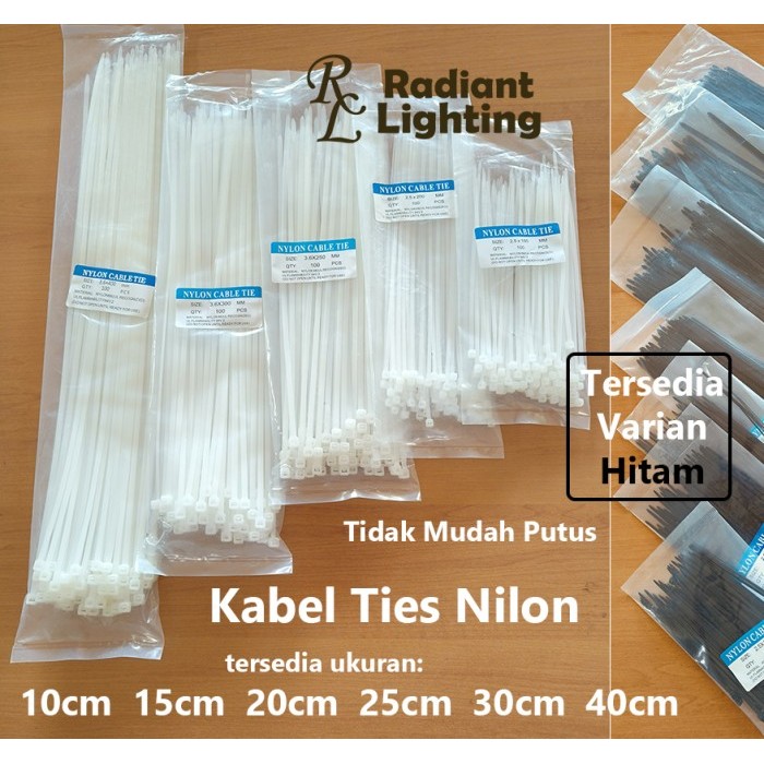 Kabel Tis Nylon Cable Ties High Quality 15cm 20cm 25cm 30cm 40cm - Putih