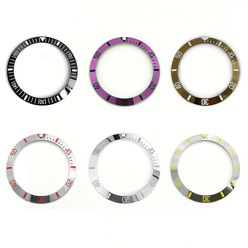 38mm SKX007/SRPD Sloped Ceramic Bezel Insert Sub Style Silver Purple Finish Mod Parts Luminous Dot A