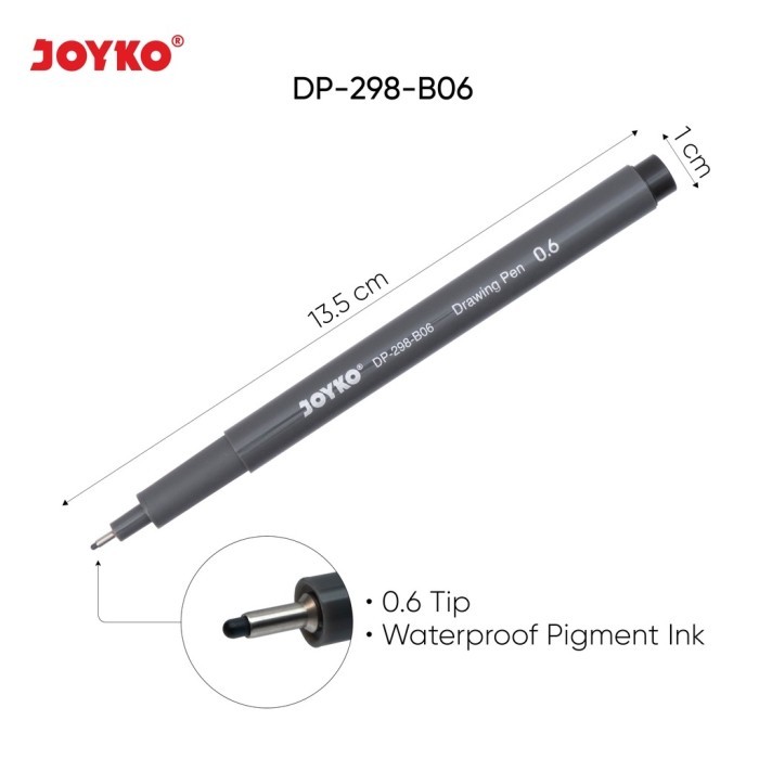 

Drawing Pen Joyko DP298 Pena Gambar Waterproof Pigment Ink - 1.0 mm