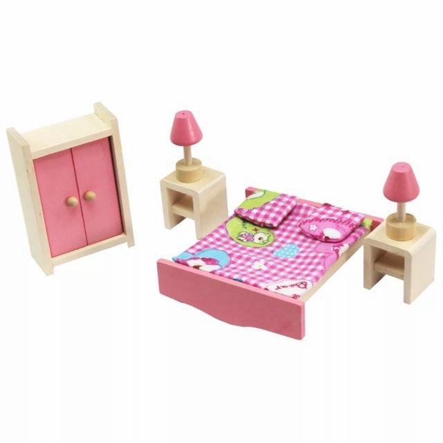 furniture rumah kayu - Wooden house accessories - mainan rumah kayu - Bedroom
