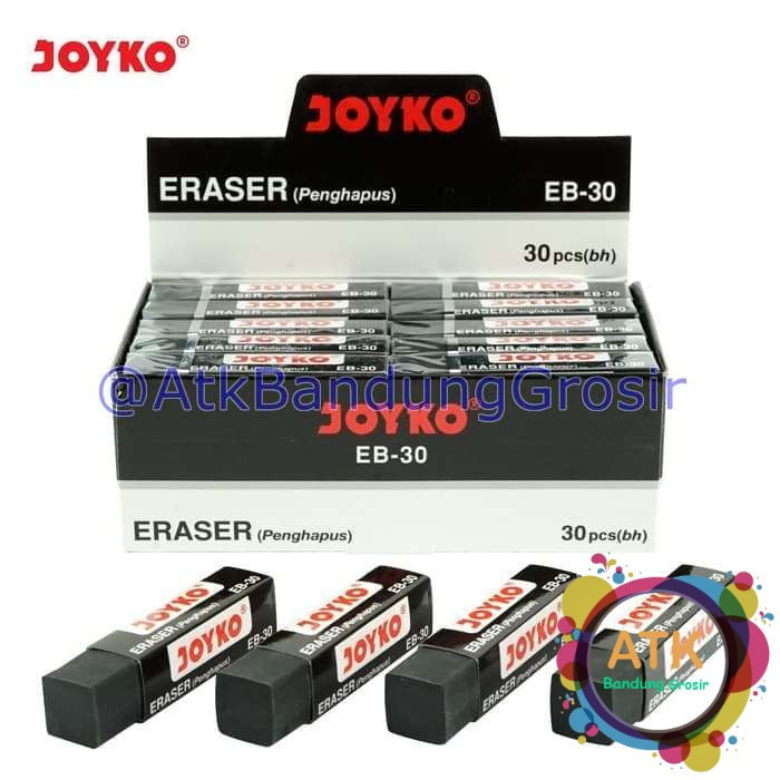 

Penghapus Pensil/ Eraser Joyko EB-30 Hitam 1 BOX 30 PCS Stip Grosir