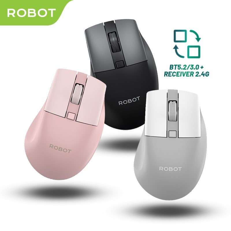 ROBOT Mouse Wireless Mouse Bluetooth Tanpa Kabel Untuk Laptop / Komputer M355 Silent Click