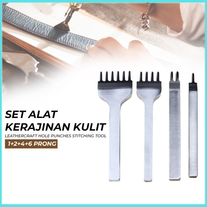 

Alat DIY Kulit Leathercraft Hole Punches Stitching Tool 1+2+4+6 Prong - OMOT87SV