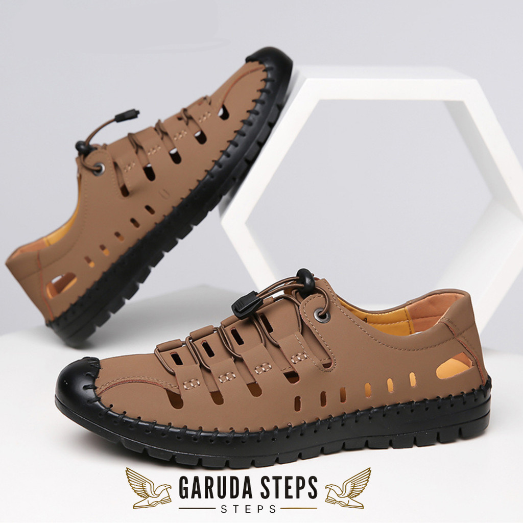 COD Sepatu santai pria kulit yang trendy dan bernafas