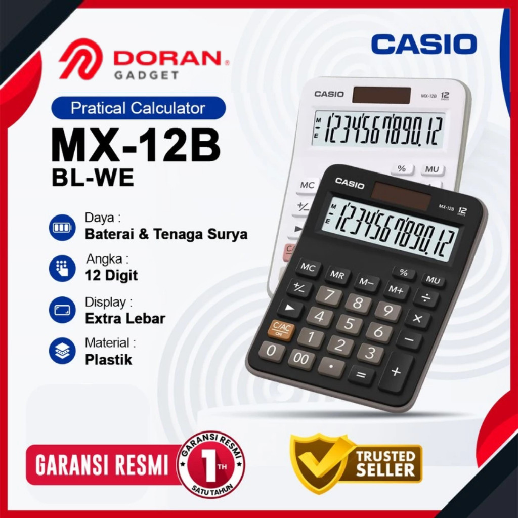 

Casio Calculator MX-12B 12 Digit - Kalkulator Value Series Casio - Garansi Resmi 1 Tahun