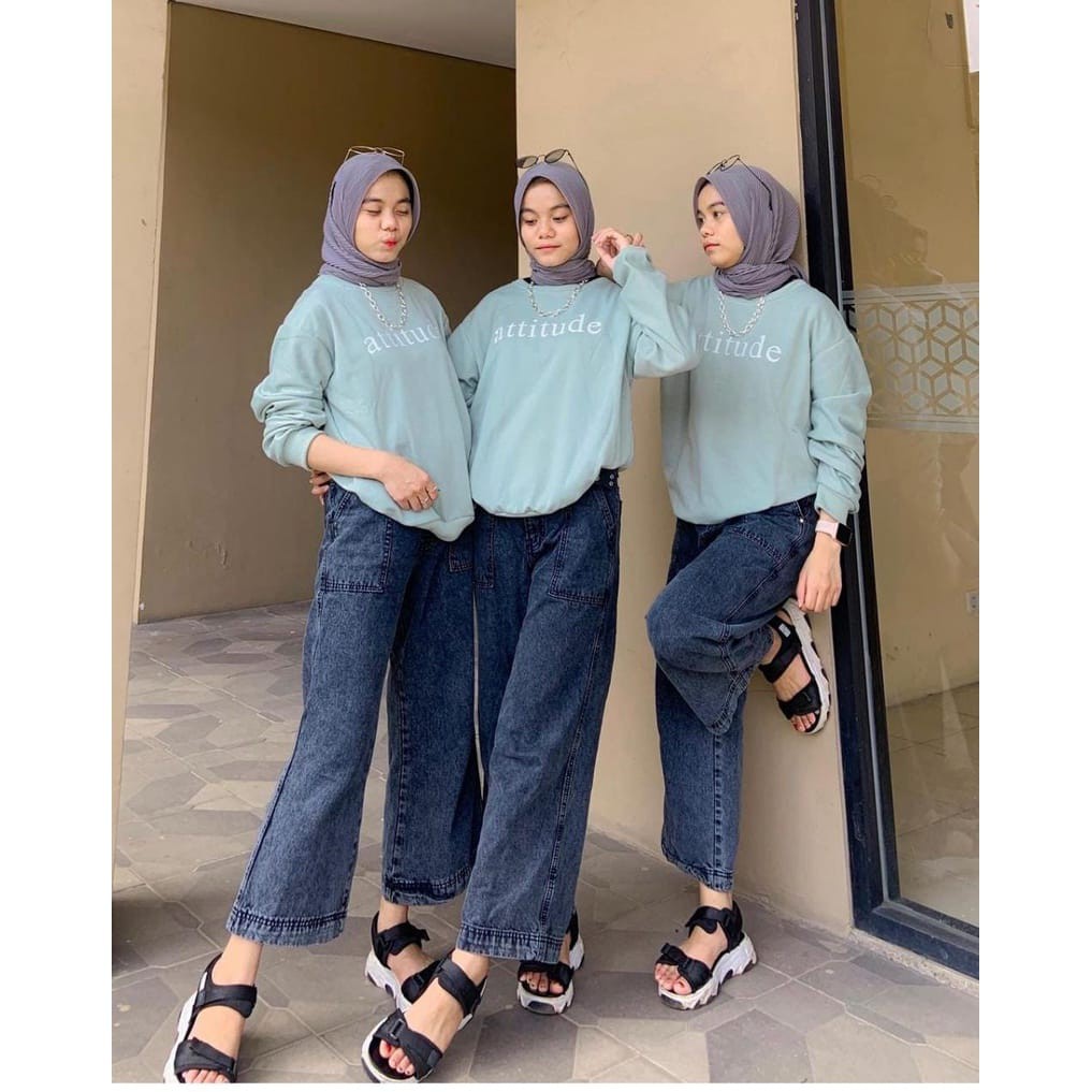 SWEATER BAJU FASHION OOTD WANITA LENGAN PANJANG KAOS CEWEK DEWASA ATTITUDE KEREN KEKINIAN MURAH