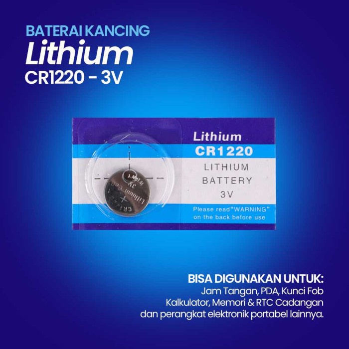 Baterai CR1220 / CR 1220 Lithium Battery 3V Batre Jam Cmos Bios