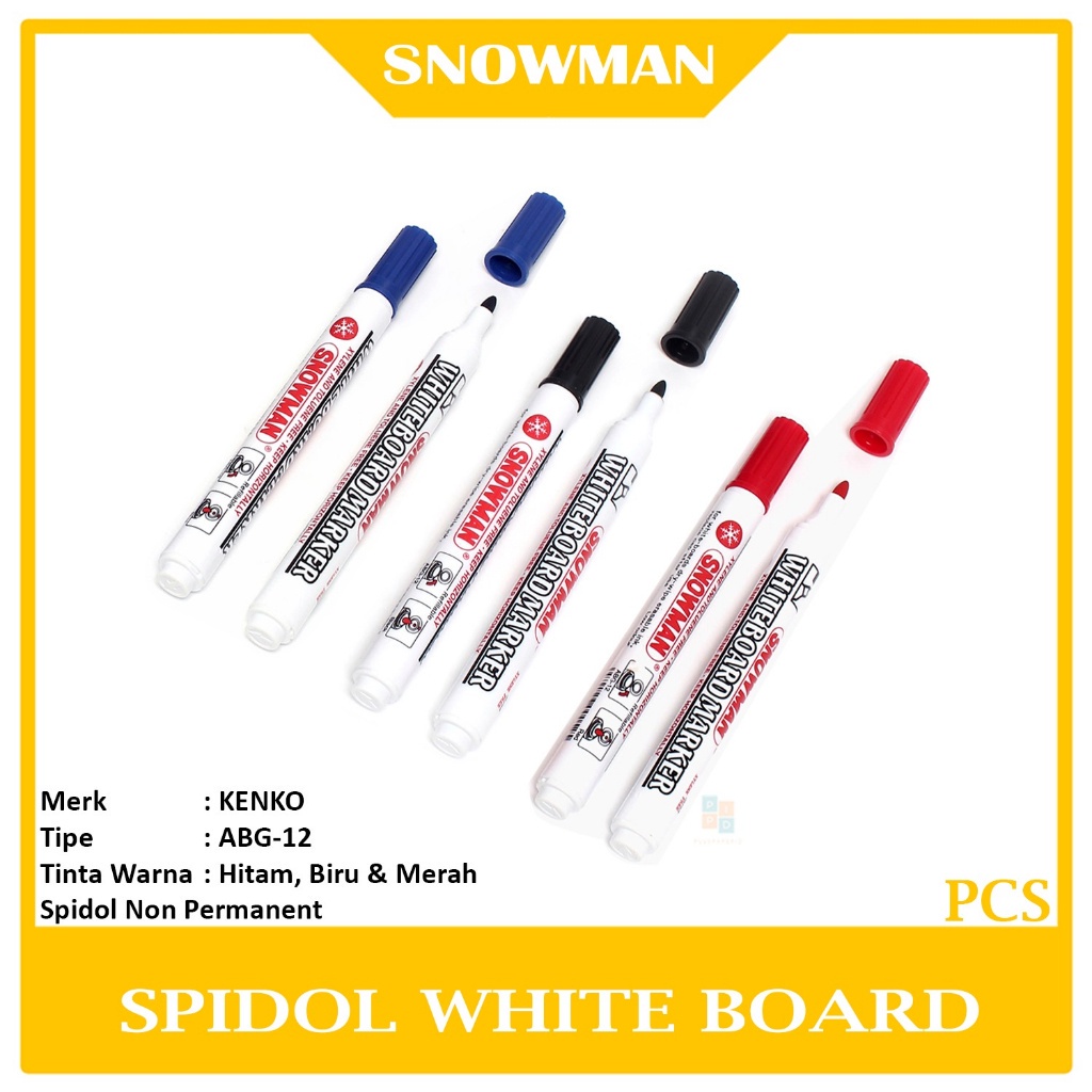 

SNOWMAN - Spidol White Board ABG-12 Warna - Pcs