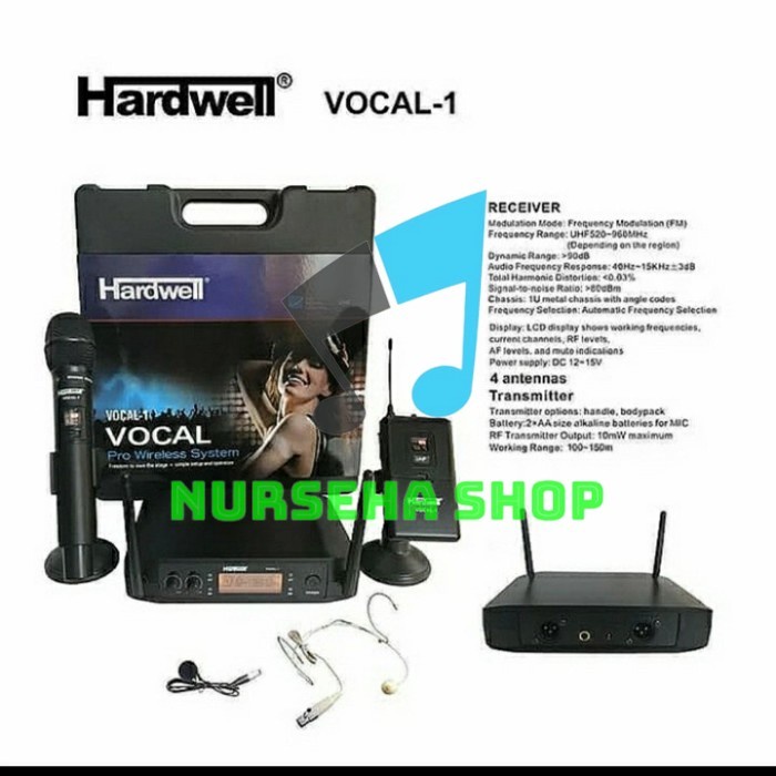 Mic Wireless Hardwell Vocal 1 Hardwell Vokal 1 Vocal1 Handle Clip On