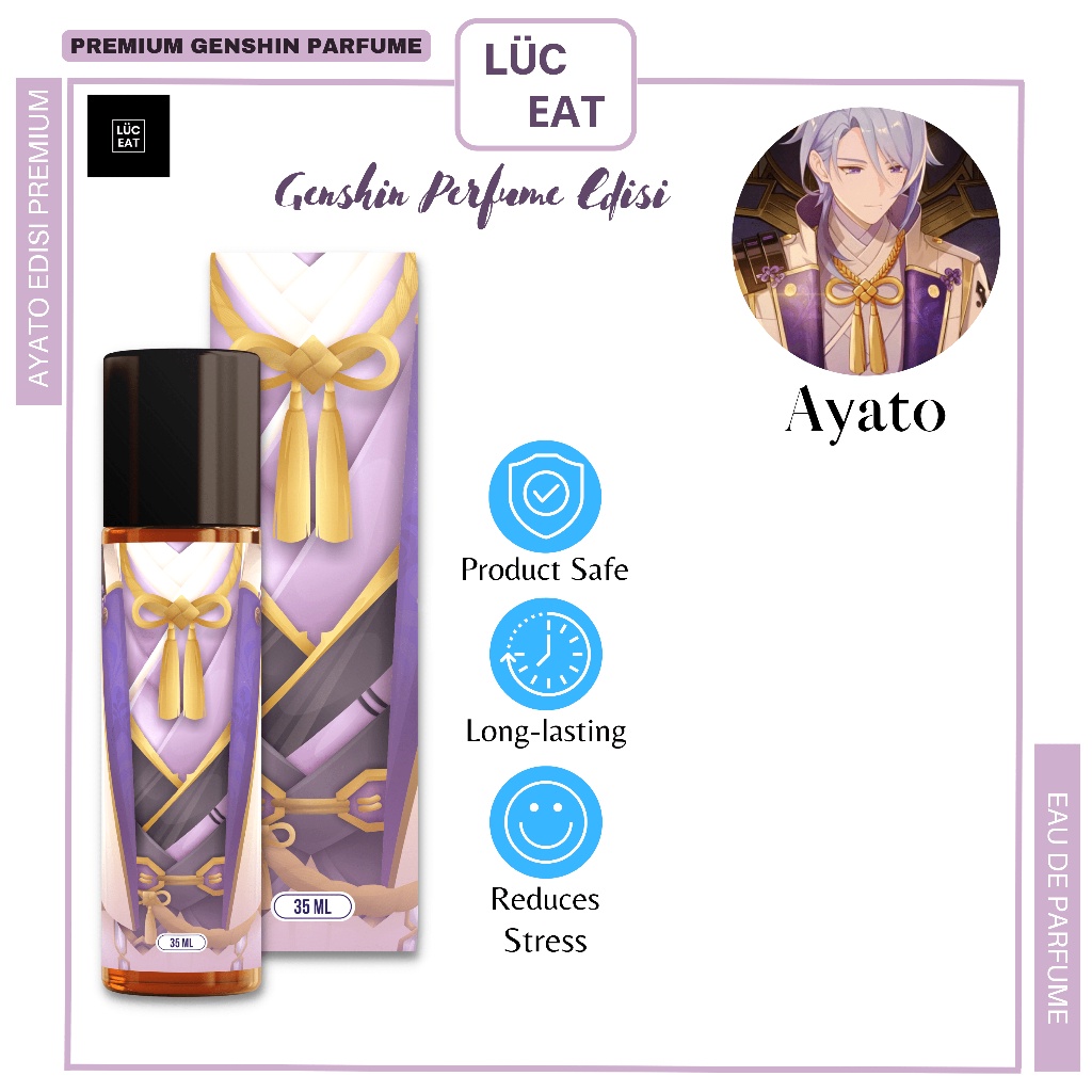 Genshin Impact | Parfum genshin Impact Luceat Edisi Ayato 35ml | Parfum Pria Wangi Tahan Lama Parfum