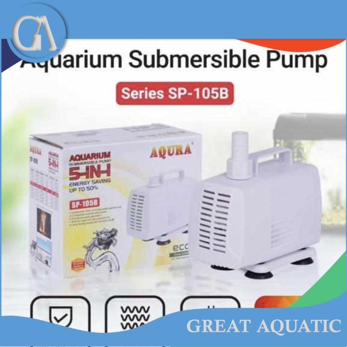 AQURA Pompa Air Celup Aquarium AQURA SP 105 B SP105 B putih