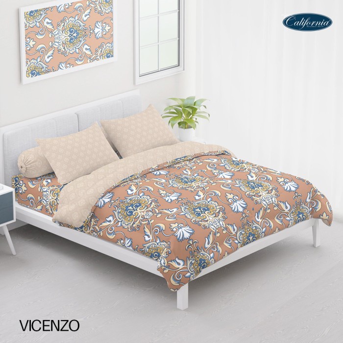 Bed Cover & Sprei Seprei CALIFORNIA King Ukuran 180x200 Motif Vicenzo