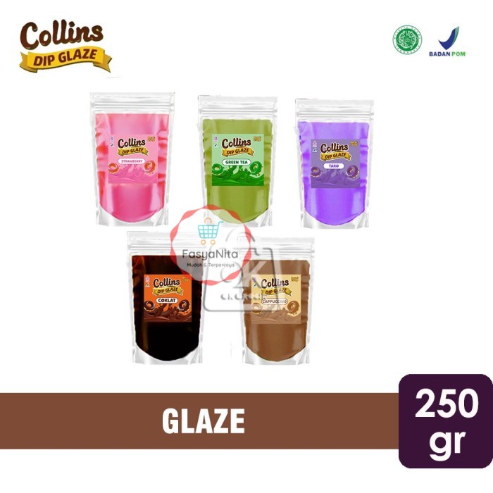 

Glaze Donat Collins / Topping Glaze Donat (Repack 250gr) - Taro - FasyAnita Mart Denpasar