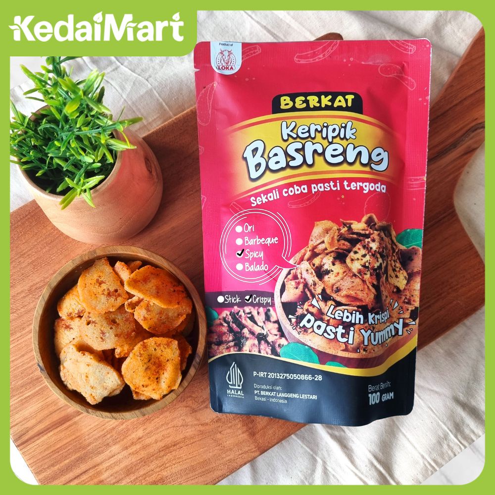 

Berkat Keripik Basreng Crispy Spicy Pouch 100 Gram