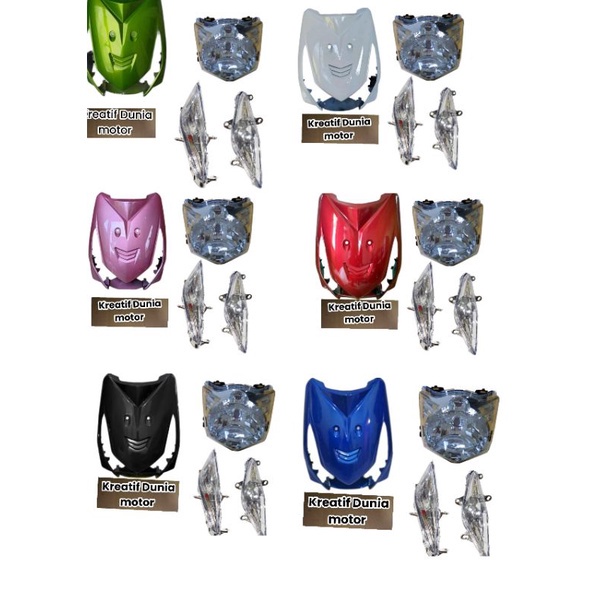 tameng panel dan lampu reflektor+sen Honda beat karbu lama variasi warna