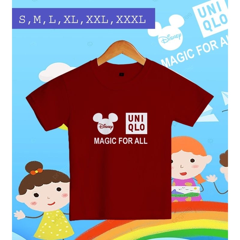 T-shirt/ Kaos Distro UNIQLO Disney Kaos Anak-anak Laki-laki dan Perempuan 2-12 tahun size S,M,L, XL,