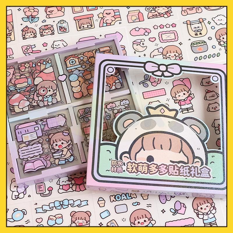 ⭐ MKBK ⭐ Sticker Stiker lucu 72 Lembar Stiker Box Aesthetic Edisi Dodo Girl 1 Box Stiker aesthetic S