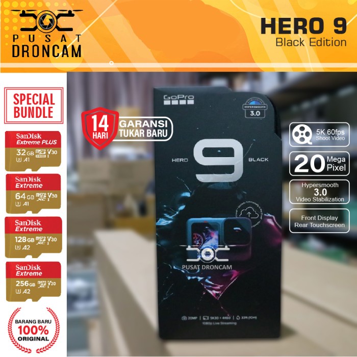 GoPro Hero 9 Black Paket Special Bundle Edition Go Pro Hero9 - STANDARD BOX