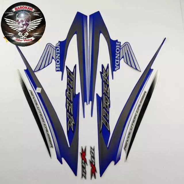 AJS Striping Stiker   motor honda tiger 2009 revo biru  Bodi standar  Stiker Bisa Cod Full Body Set