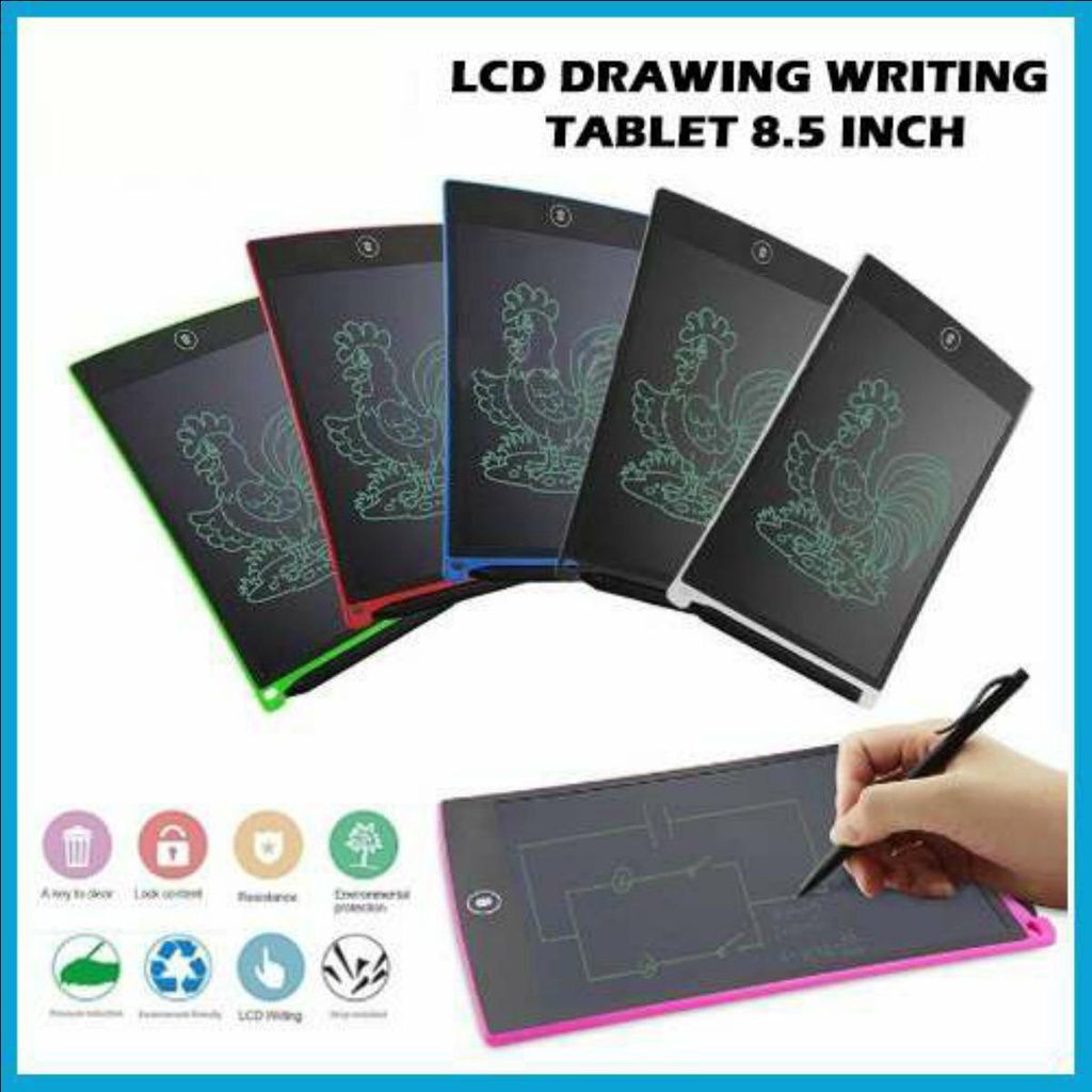 

LCD Drawing And Writing Tablet 8.5 Inch Mainan Papan Tulis Portable Bisa Hapus Board Digital Edukasi