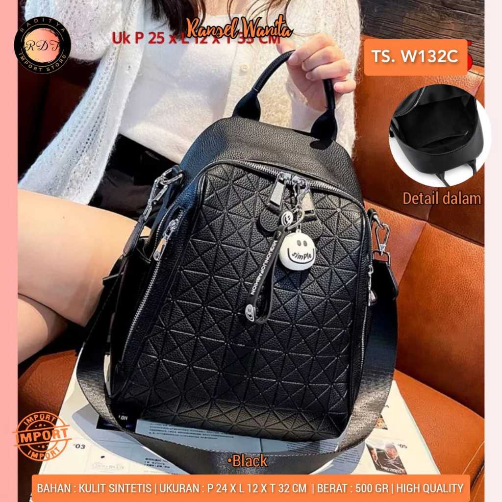 TAS RANSEL WANITA W132C IMPORT BY ORI RDT cantik