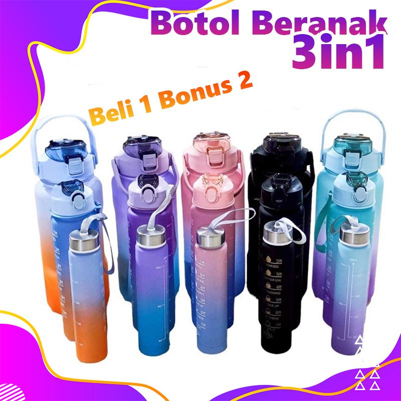ANP88 Botol Minum Viral 1 Set Beranak 3in1 / Botol Minum 2 Liter + 1000ml + 500ml / Botol Tumbler Te