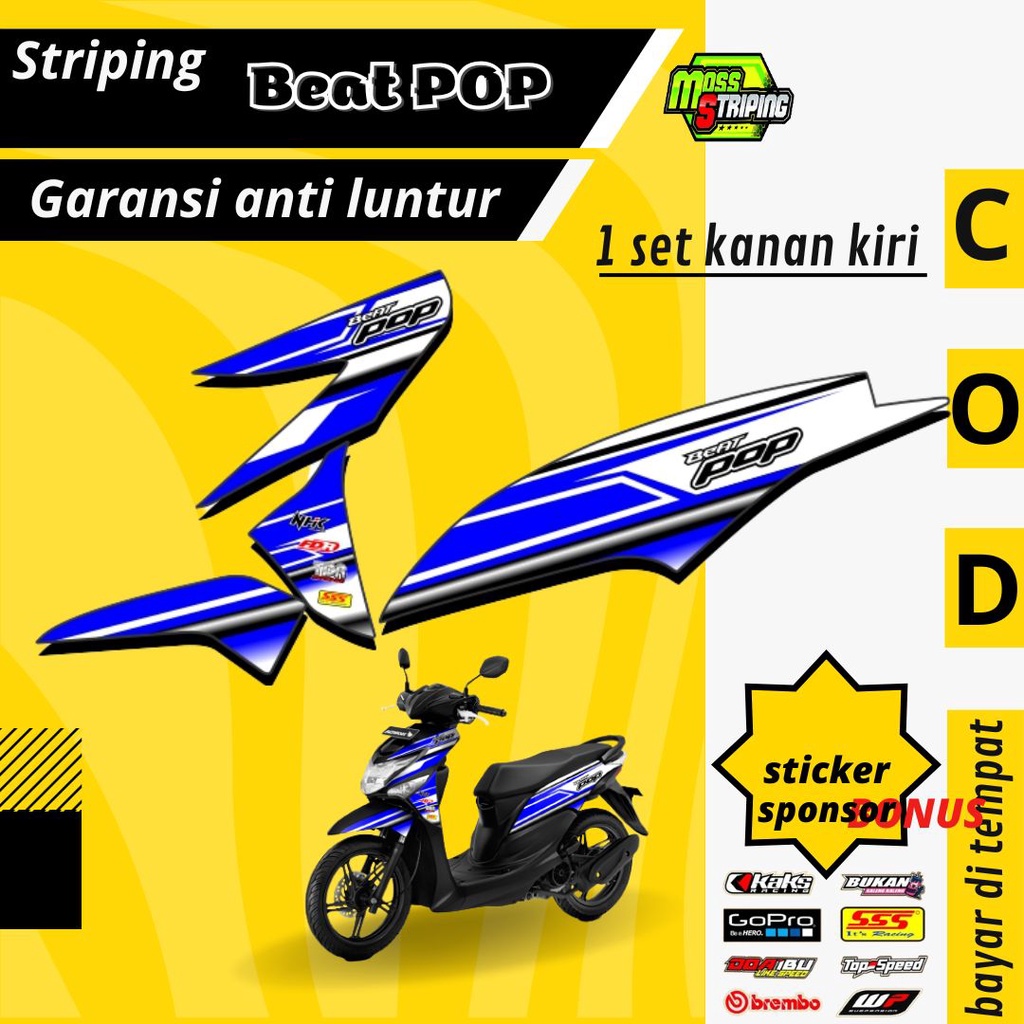 Striping Stiker Lis decal Honda Beat POP 2015 2016 2017 2018 2019 Semi Fullbody