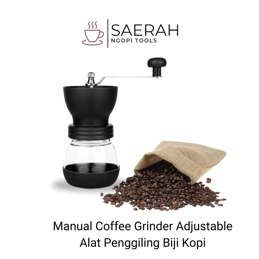 Coffee Grinder Gilingan Bean Kopi Manual Double Wadah Alat Penggiling Biji Kopi Manual Gilingan Ruma