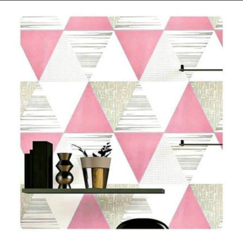 Segitiga Pink wallpaper dinding wallsticker welpeper