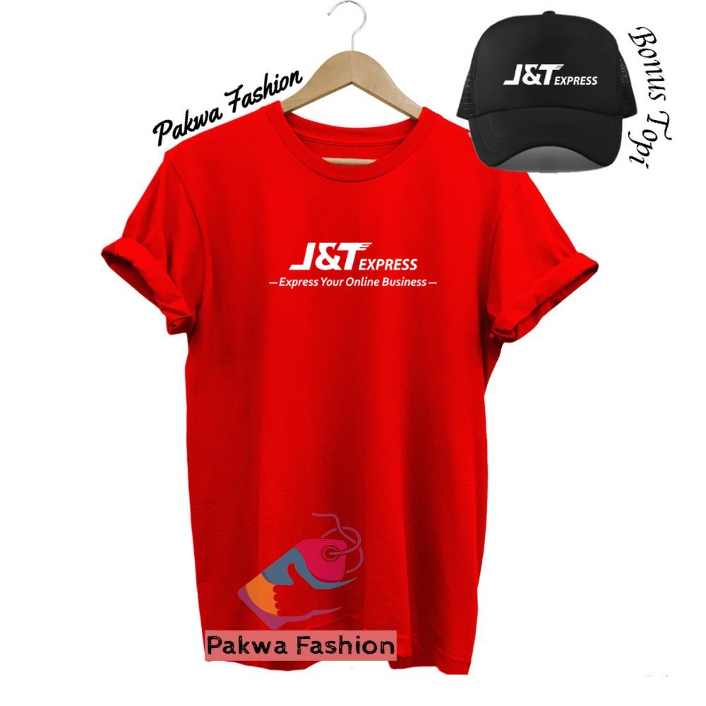 Bonus Topi Kaos Distro Lengan Pendek JNT-Express Baju Tshirt Pria Wanita Dewasa Terlaris Cowok Cewek